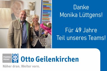 Blumen und ein dickes &quot;Danke&quot; vom geschäftsführenden Gesellschafter Lutz Geilenkirchen